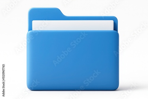 A vibrant digital illustration of a blue file folder icon with white documents inside representing data storage.
