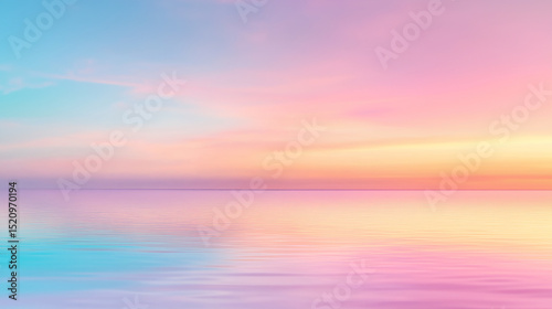 Pastel Sunset Sky with Calm Water Reflection