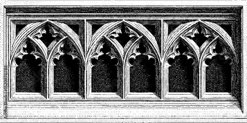 Detailed gothic architecture with intricate tracery design