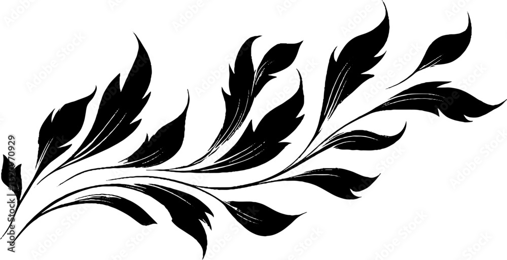 Obraz premium Elegant botanical design featuring graceful curved lines for decorative artwork