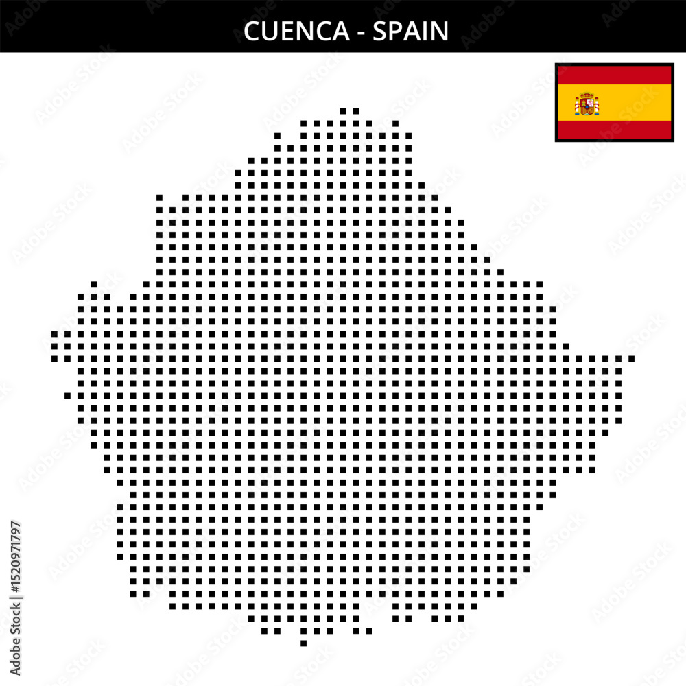 Fototapeta premium Medium square dotted map of cuenca in Spain