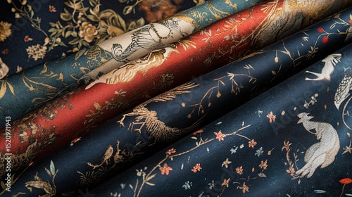 fabric pattern with surreal botanical fusion of flowers