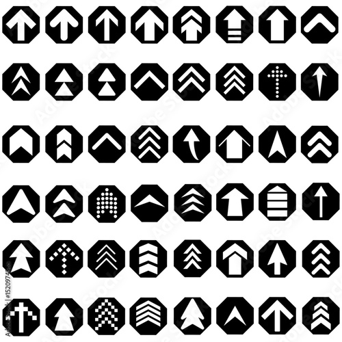 Up arrow vector icon set. scroll illustration sign collection. Direction symbol or logo. Arrow set of web icons in line style.
