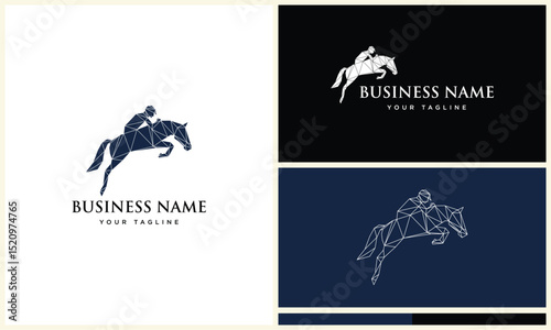 Horse Jumping Logo Design.