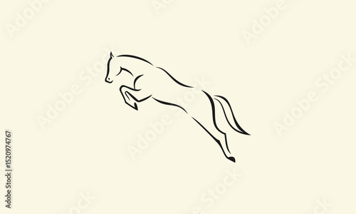 Horse Jumping Silhouette.
