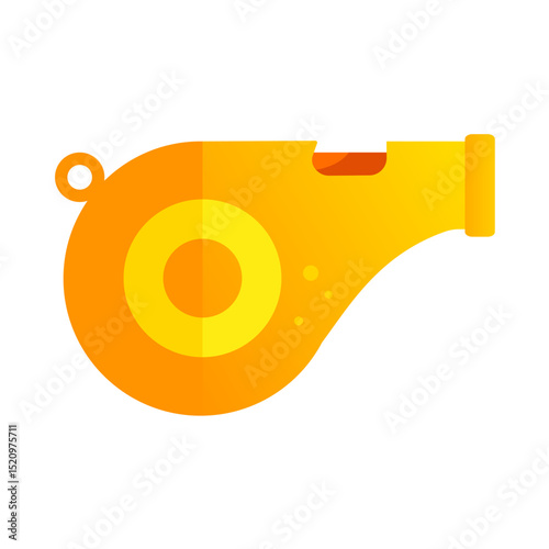 Yellow sports whistle - vector illustration