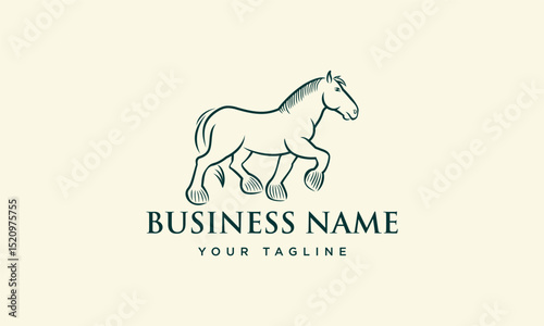Horse Line Art Logo.