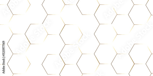 Abstract hexagon white background with shadow .golden background Futuristic blue neon honeycombs. Modern technology design. Vector illustration.	