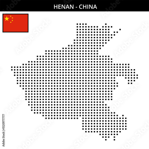 Medium square dotted map of henan in China