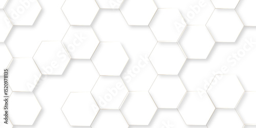 Abstract hexagon white background with shadow .white background Futuristic blue neon honeycombs. Modern technology design. Vector illustration.