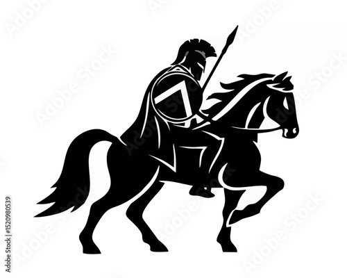 Warrior with spear and shield...
