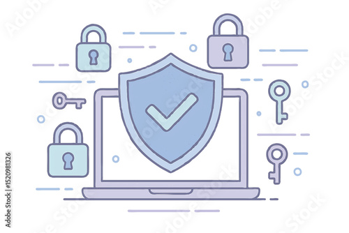 A security lock icon with a security concept vector illustration perfect for web and internet design