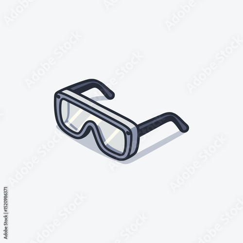 ski goggles on white background