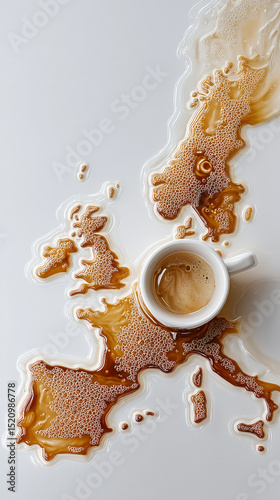 Wanderlust meets serendipity as a coffee stain morphs into the unmistakable shape of Europe's map