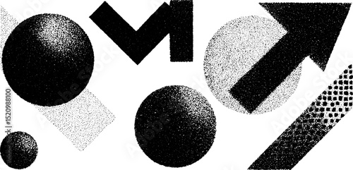 Engraved abstract shapes collection for creative design projects
