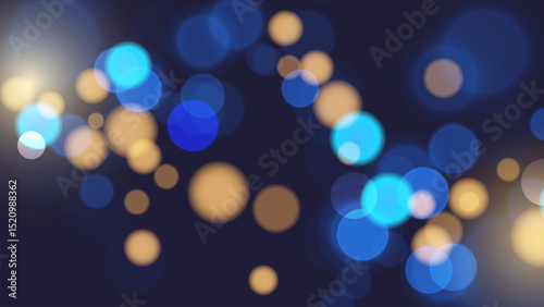 City night. Bokeh lights. Blurred circle shapes. Abstract light effect. Vector illustration.