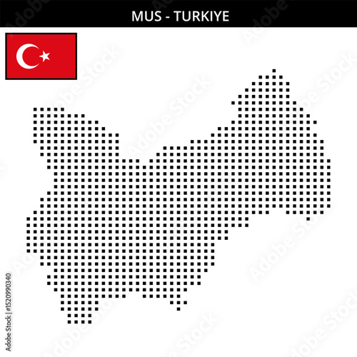 Medium square dotted map of Mus in Turkiye