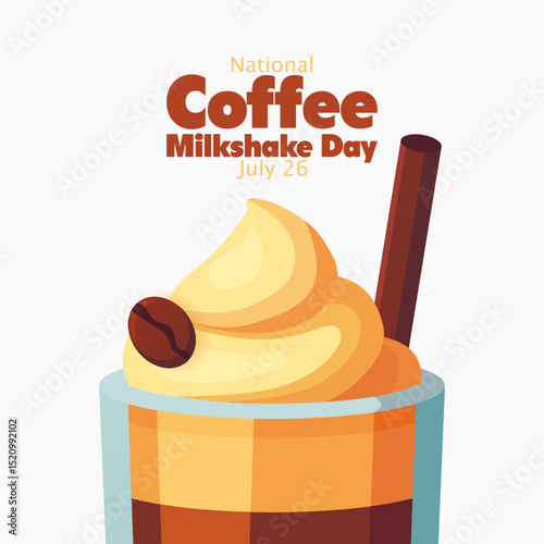 vector graphic of National Coffee Milkshake Day, ideal for National Coffee Milkshake Day celebration.