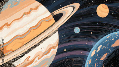 Saturn, vector diagram