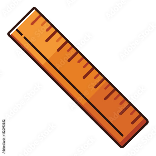 Orange Plastic Ruler with Black Markings for Measuring and Precision Work