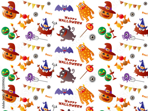 ハロウィーン■ハロウィーンパンプキン＆モンスターの背景	
