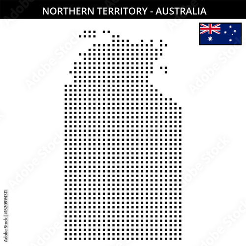 Medium square dotted map of Northern-Territory in Australia