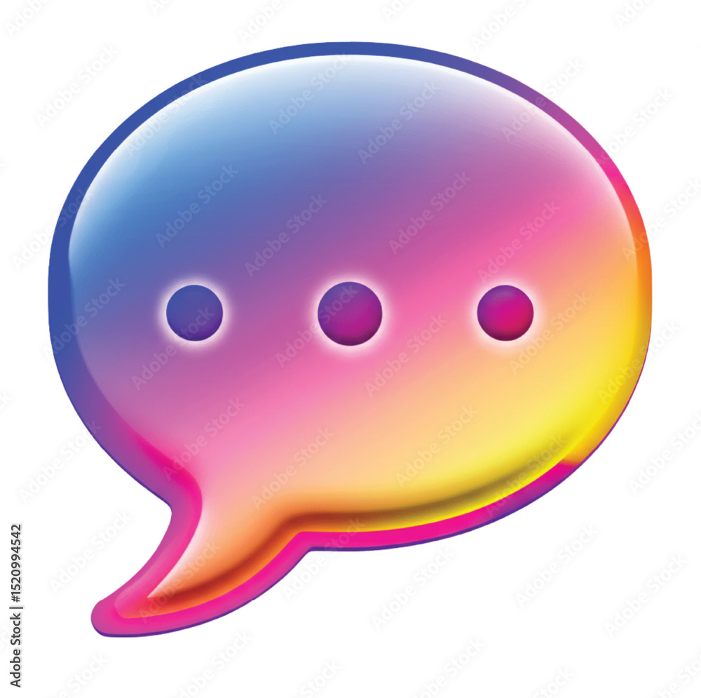 Fototapeta premium A playful 3D smiley face emoticon with speech bubble vector icon design