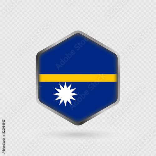 Free Download Nauru Flag Icon in Hexagon Shape. - GFXLoad