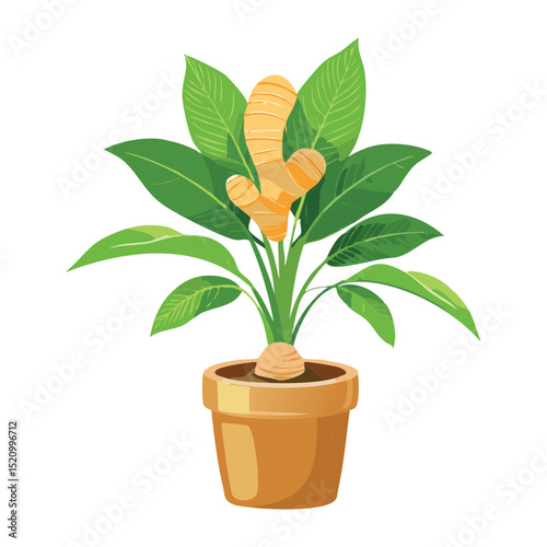 Potted Ginger with Multiple Roots