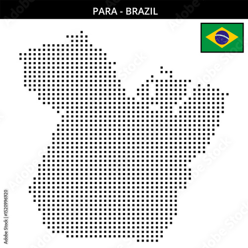 Medium square dotted map of para in Brazil