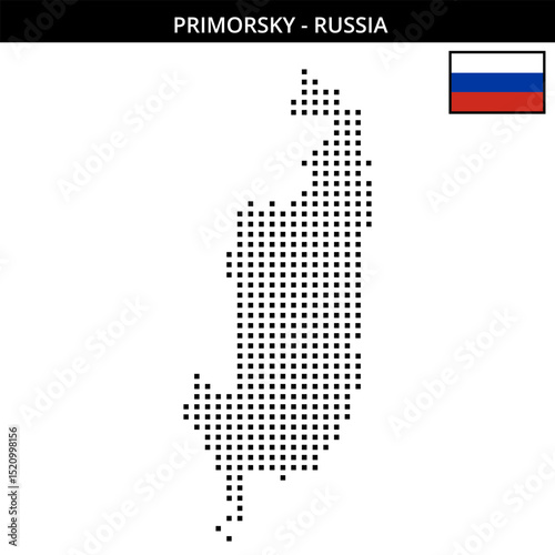 Medium square dotted map of Primorsky in Russia