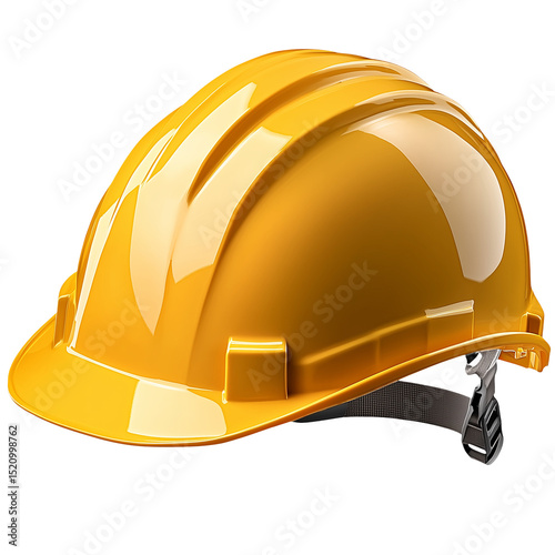 Yellow construction helmet side angle
