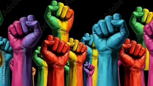 Juneteenth colorful raised hands for freedom and black heritage event