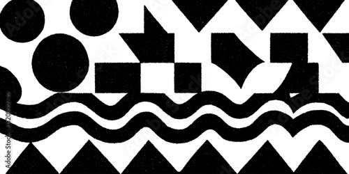 Abstract geometric pattern with checkerboard dots and engraved shapes for modern design projects