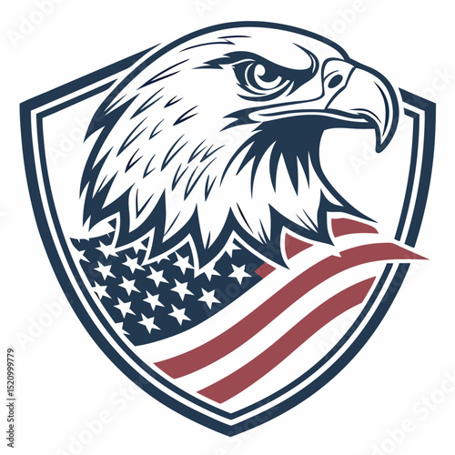 Majestic Eagle with USA Flag Shield Logo A Symbol of American Patriotism Apparel