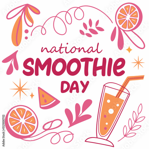 NATIONAL SMOOTHIE DAY vector illustration