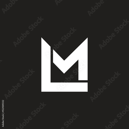 LM or ML minimal logo design vector.