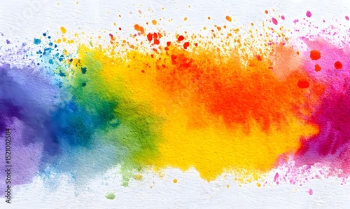 Abstract Rainbow Watercolor Explosion