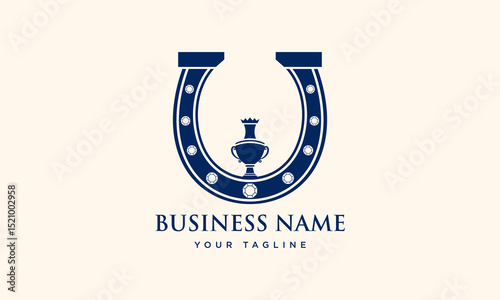 Horseshoe Logo with Vase. (1)