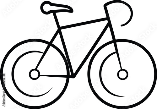 black bicycle isolated on white