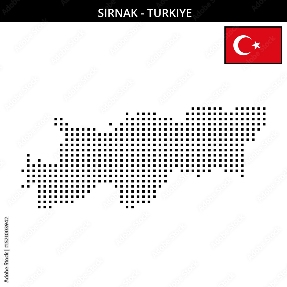 Fototapeta premium Medium square dotted map of Sirnak in Turkiye