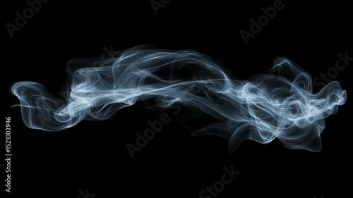 Ethereal wisps of smoke gracefully swirling against a dark background, creating a mystical atmosphere
