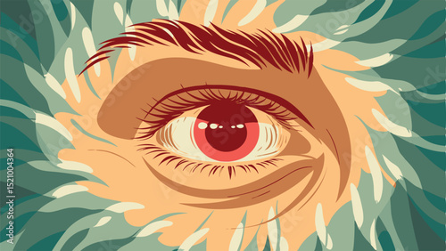 Abstract Eye Illustration Artistic Pixel Art Design