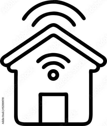 smart home vector outline icon on white or transparent background