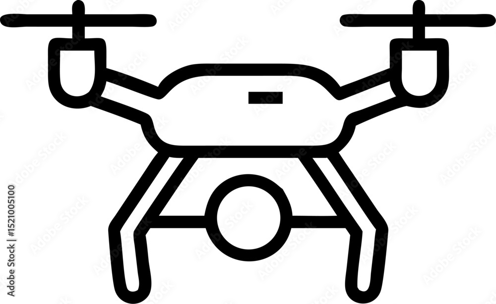 drone vector outline icon on white or transparent background drone vector outline icon on white or transparent background