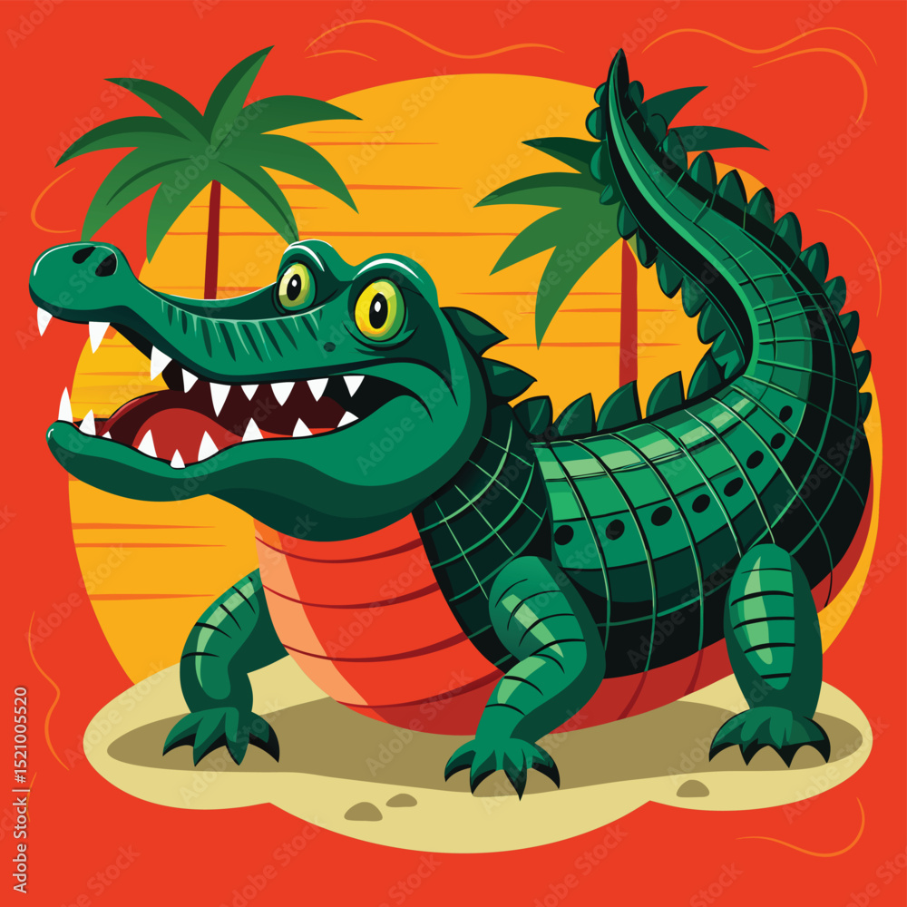 Obraz premium green dragon cartoon