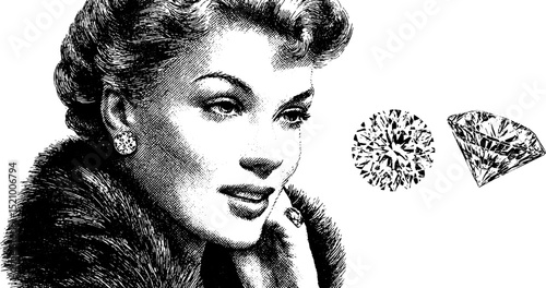 Vintage elegance and glamour with diamonds and fur