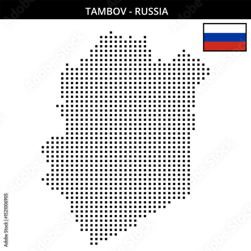 Medium square dotted map of Tambov in Russia