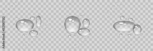 Vector water drops.Realistic raindrops.Bubbles, rain, water.EPS 10.