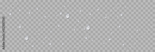 Vector water drops.Realistic raindrops.Bubbles, rain, water.EPS 10.